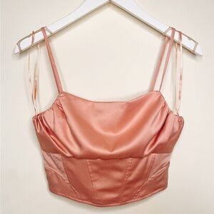 ZARA Satin Coral Crop Top size XS